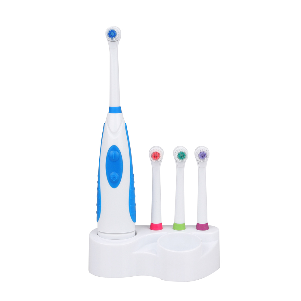 Cepillo de dientes eléctrico de batería KHET004-3 con tres cabezales de repuesto Dupont perfecto para blanqueamiento dental y limpieza Kit familiar versión económica