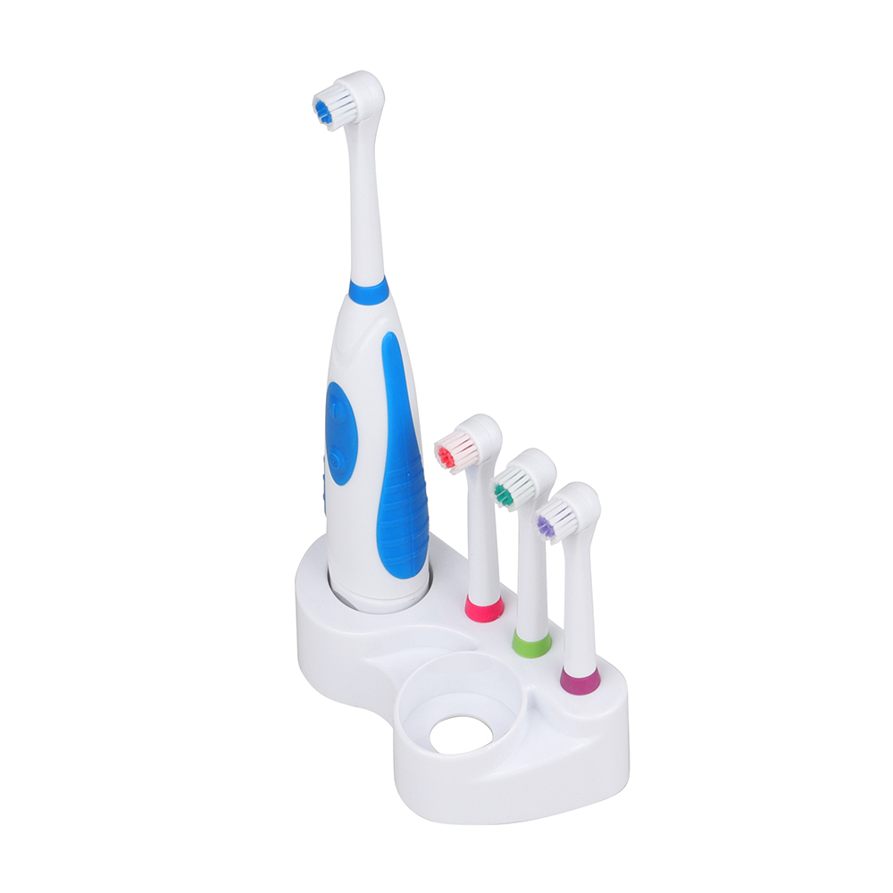 Cepillo de dientes eléctrico de batería KHET004-3 con tres cabezales de repuesto Dupont perfecto para blanqueamiento dental y limpieza Kit familiar versión económica