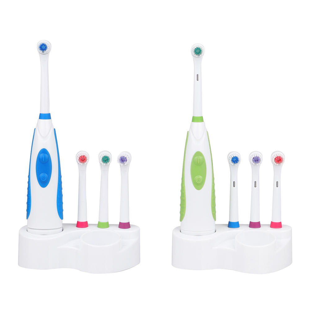 Cepillo de dientes eléctrico de batería KHET004-3 con tres cabezales de repuesto Dupont perfecto para blanqueamiento dental y limpieza Kit familiar versión económica