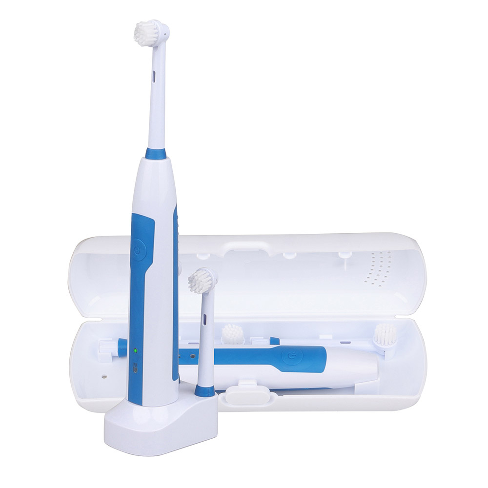 KHET012 Cepillo de dientes recargable de tres modos de trabajo con estuche de viaje y dos cabezales de cepillo de recarga IPX7 a prueba de agua para adultos