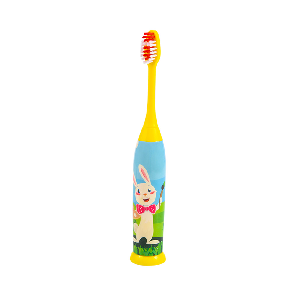 Cepillo de dientes eléctrico sónico KHET 011-F con cabezal de cepillo Extra suave reemplazable, diseño de modelado de dibujos animados para niños