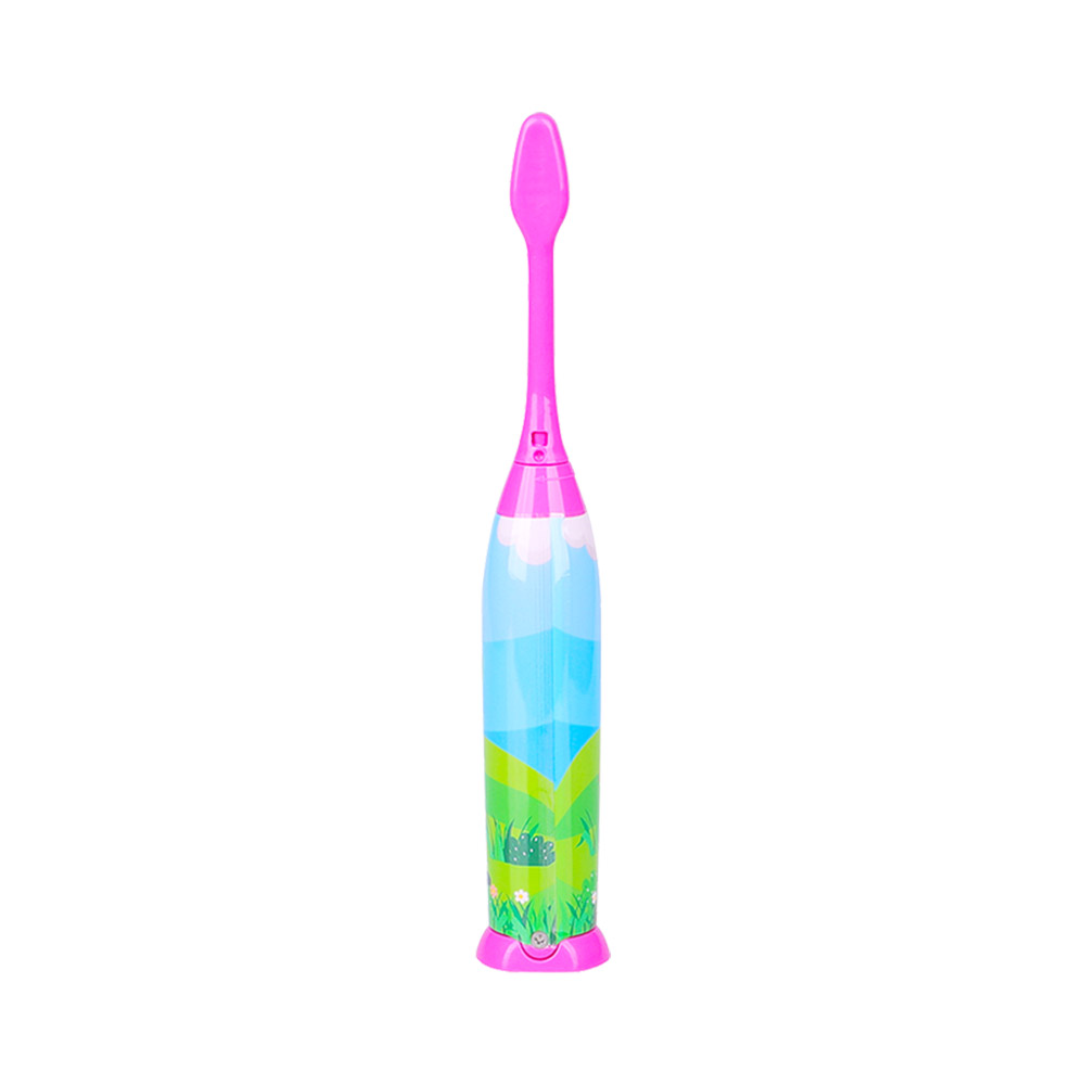 Cepillo de dientes eléctrico sónico KHET 011-F con cabezal de cepillo Extra suave reemplazable, diseño de modelado de dibujos animados para niños