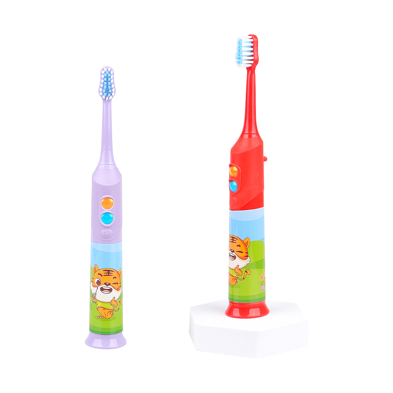 KHET016A Cepillo de dientes eléctrico sónico intermitente con temporizador y luces LED IPX5 Diseño de modelado de dibujos animados a prueba de agua para niños